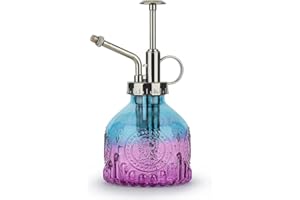 KoGiio Verre Plantes Vaporisateur D'arrosage, 200ml Rétro avec Pompe Arrosoir, Une Main Darrosage Pulvérisateur Brumisateur pour Jardinage Plantes, Jardin, Nettoyage, L'alcool-Bleu/Violet-Buse Bronze