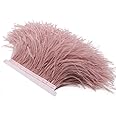 YEQIN Pack of 2 Yards Natural & Soft Ostrich Feathers Fringe Trims Ribbon - Used for Dress, Sewing Decoration, Craft Clothing, Boots, Wedding Decoration, DIY, Etc (Mistyrose)