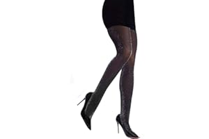 PrettyLoveHose Collant Voile Noir Scintillant Brillant Argenté,Noir,Taille Unique T1 à T3 (36-38-40)
