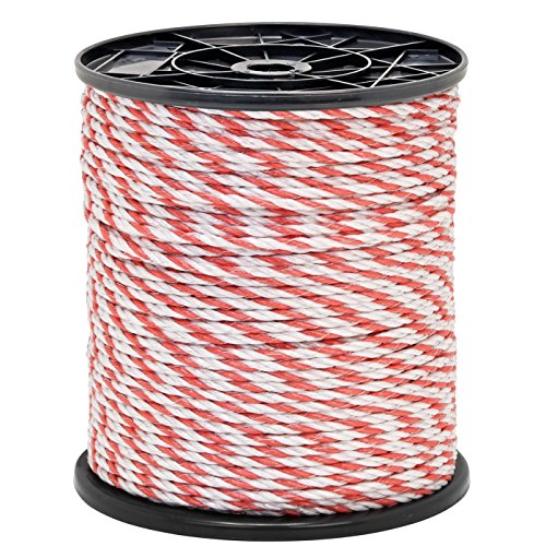 Weidezaun Seil 200m 6mm, 1×0,3 Kupfer + 5×0,2 Niro, weiß-rot 3*** - 2