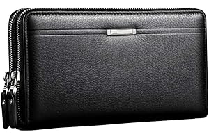 Xieben Vintage Cuir Sac à Main Portefeuille D'embrayage Pour Hommes Phone Titulaire Sac De Poignet Wristlet Poche à Monnaie Business Noir