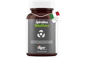 AGROINIZIATIVE SPIRULINA METAL DETOX 100 CPS Spirulina E Clorella 100% Bio Elimina Metalli Pesanti Alga Spirulina Concentrata Con Clorofilla Cumino E Pectina di Mele Spirulina PRODOTTA IN ITALIA