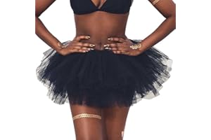 Ushiny Women's Christmas Tulle Tutu Skirt - Adult Elastic Classic 6 Layered Tutu for New Year Eve Fancy Dress Ballet Prom Party Costume