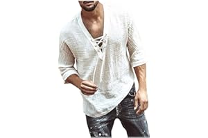 TOFOTL Chemise Lin Homme Marque Confortable Chemise Homme Manches Longues Cordon Doux Tee Shirt Humour Homme Grande Taille Hauts