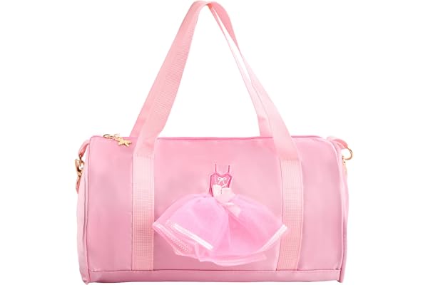 Lunaanda Sac de Danse à Bandoulière Princess Latin pour Filles - Rose pour Enfant Ballerines, Sport Gymnastique et Voyage