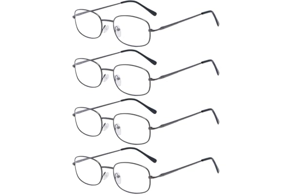 eyekepper 4 Paires Lunettes de Lecture Monture en Métal Hommes Femmes Charnières à Ressort, Bronze 2.75