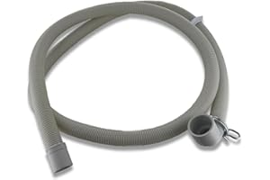 DL-pro 1,8m Ablaufschlauch 30/20mmØ gewinkelt/gerade, universal passend für Geschirrspüler Waschmaschine, kompatibel mit Indesit Ariston C00054869, mit Haltebogen