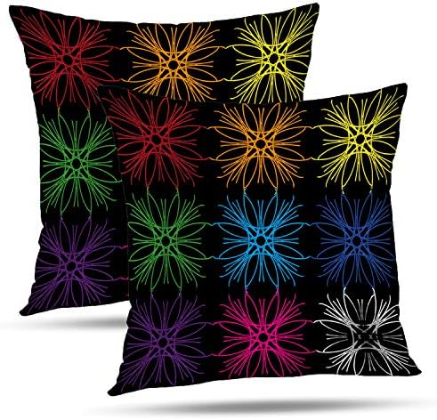 Batmerry Spring Pillows Decorative Throw Pillow Covers 18x18 Inch Set of 2, Bright and Colorful Spring Mandala Design Double Sided Square Pillow Cases Pillowcase Sofa Cushion