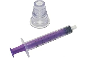 24 X 3ML QUALICARE ORAL ENTERNAL MEDICINE BABY ELDERLY DOSAGE NON-STERILE LATEX FREE DISPOSABLE PURPLE SYRINGES WITH BOTTLE ADAPTER
