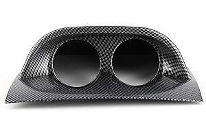 KIMISS 2in dosette de tableau de bord à double jauge, dosette de jauge de tableau de bord double trou support de support de compteur de voiture accessoire Auto universel(Style de fibre de carbone)