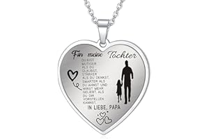 YOTHIWAD Halskette für Tochter herz anhänger Tochter Kette mit inspirierendem Text an meine tochter Halskette Schmuck Geschenke für Tochter von Mama Papa