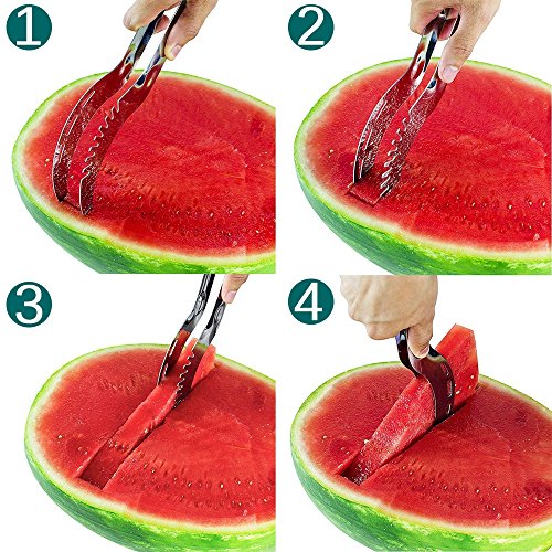 AOZBZ Wassermelone Slicer, Edelstahl Obstmesser Wassermelone Messer schneider Melonenschneider Melonenausstecher - 5