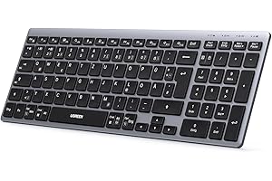 ‎UGREEN UGREEN Bluetooth Tastatur Kabellos (BT5.4+2.4G), Ultra Slim Scherentastatur, Wiederaufladbares Keyboard mit 3 Kanälen, Kompatibel mit Windows/macOS/Android-QWERTZ Layout