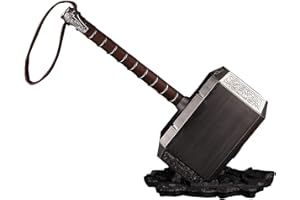 damdos Halloween Prop Cosplay Weapon 45cm ABS for Thorss Hammer Movie 1:1 Size Thun-der Hammers+ Stand Base ABS Plastics Cosplay Collection Model Birthdays Gifts