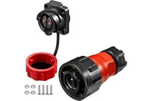 CNLINKO YM-24 Connecteur imperméable IP68 Connecteur circulaire industriel Connecteur de boîtier PBT Connecteur aviation Connecteur de conception militaire M24 Prise filetés (2 Broches)