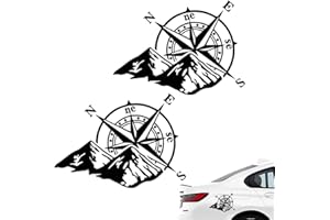 NTRUXZP Pegatinas para Coche brújula,2 Piezas Pegatina De Coche, Pegatinas De Capó De Coche, Pegatina De Brújula De Montaña, Pegatinas De Vinilo Gráfico De Brújula (Negro, 20 x 15 Cm)