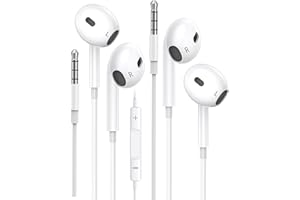 ZUYES Upgraded Earphones，2 Pack In-Ear Headphones 3.5mm Jack Wired Earbuds Noise Isolating Headset With Microphone Lightweight Wired with iPhone iPadPro Samsung Android MP3 Tablets Laptops and More device