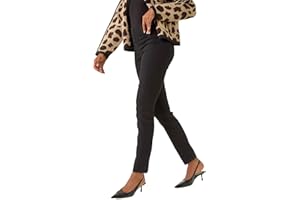 Roman Originals Jeggings for Women UK Jean Ladies Stretchy Trousers Denim Leggings High Waist Rise Pull On Skinny Straight Leg Cotton Pants Smart Casual