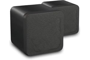 eAudio Pair of Black HiFi Stereo Bookshelf Cube Speakers Home Cinema Surround Sound 4" 80 Watts