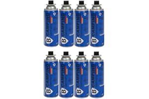Bubble Store 8X 227g Gaskartuschen, Camping Butan Gas, Ventilkartusche geeignet u.a. für Unkrautbrenner, Anzünder, Campingkocher etc. Ersatkartuschen Volumen 392ml, Dosen-Volumen 520ml
