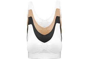 PRETTY SEAMLESS Soutien-Gorge sans Armatures : Soutien-Gorge de Sport sans Couture en Lot de 4 - Largeur de Bretelles agréable et Ajustement Confortable - pour Le Sport, Les Loisirs et Le Travail