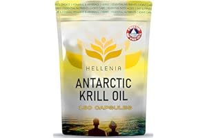 100% Antarctic Krill Oil Capsules 500mg | 180 Softgels | Natural Source of Astaxanthin & DHA | 3 Month Supply | High Strength Krill Oil - Made for Hellenia Healthfoods