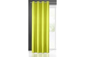 Eurofirany Rita zasłona gładka jasnozielona z matowej tkaniny Oxford 140x250cm, na przelotkach, jednokolorowa, prosta, gładka, do sypialni, salonu, pokoju dziecięcego, 1 sztuka, poliester