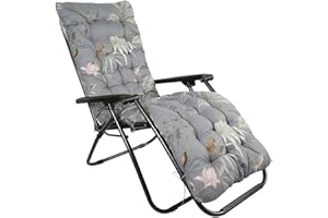Beenle-Icey Sun Lounger Cushions, 170 * 50cm Thick Replacement Sunbed Cushions Garden Recliner Relaxer Chair Cushion Patterned Non-slip Lounge Chair Pads for Garden Furniture Outdoor Indoor (Style 4)
