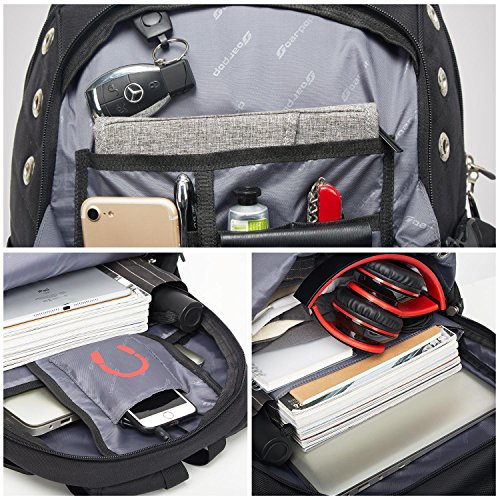 Soarpop BB4348MBK Laptop Rucksack mit F  chern Geeignet f  r bis zu 15 6 Zoll Schwarz