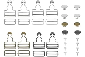 ZEACCT jezacct 8 Ensembles de Boucles de Salopette - Réglable en métal, Clip en métal et en fer, pour salopette