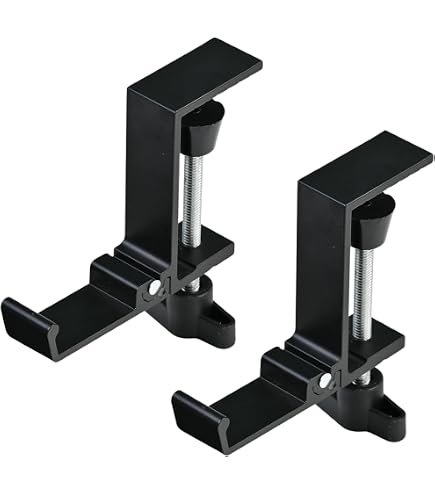 MyGadget Porta Cuffie Da Scrivania [Ruotabile 90 Gradi] - Supporto Per Cuffie Pieghevole In Metallo - Gancio Per Montaggio Verticale O Orizzontale - Nero - 3