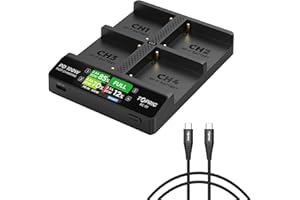 Accsoon Toprig 4-Kanal PD 100 W schnelles NP-F-Akkuladegerät mit LCD-Display, kompatibel mit Sony NP-F550, NP-F750, NP-F770, NP-F960, NP-F970 oder Anderen Kameraakkus der NP-F-Serie