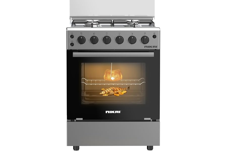 Nikai 60x60 Free Standing Gas Cooking Range with Oven 4 Gas Burners