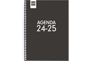 Finocam - Agenda Cool 2024 2025 Semana Vista Horizontal Septiembre 2024 - Junio 2025 (curso lectivo) + Julio y Agosto resumidos Negro Español