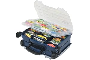 PLANO Lockjaw Double Satchel, Xl Dwustronne Pudełko na Sprzęt Wędkarski, Kompaktowe Pudełko na Sprzęt Wędkarski, do Przechowywania Przynęt, Przynęt Twardych, Przynęt Miękkich i Sprzętu