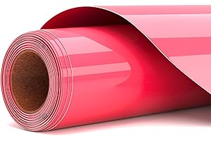 Asoway Vinilo Textil Termoadhesivo Rosa Fluorescente 30,5 X 305CM HTV Rollo Para Transferencia de Calor - DIY Camisetas, Bolsas, Sombreros y Otros Tejidos