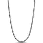 &Ccedil;elik Zincir Kolye Erkek Unisex, 316L Paslanmaz &Ccedil;elik Kolye 60 cm, Gurmet Yılan Balık Sırtı Tilki Kuyruğu K&uuml;p Zincir Modeller