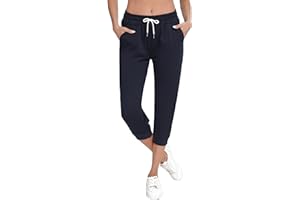 Sykooria Pantaloni Capri Donna Sportivi Pantaloni Tuta Donna Pinocchietti Donna Estivo Pantaloni Cropped Estivi 3/4 Pantaloni Sportivi Donna per Yoga Sport e Casual S-XXL