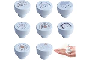 HY HUIJUN Lot de 8 boutons d'armoire en bois, décoratifs, blancs, en bois, pour meubles, chambre d'enfant, pour décoration