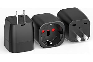 3 stycken reseadapter typ A till Schuko typ F, reseadapter Japan 10A/250 V