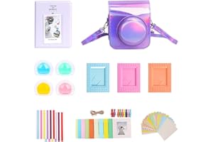 AISNYHO Fujifilm Instax Mini 12 Instant Camera Accessories Kit With Case, Album, Frames, Wall Frame & Colored Filter (Magic Purple)