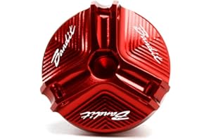 2BIRD Motorcycle Accessories For SUZUKI Bandit 400 600 650 1200 1250 1250S Motorbike Protection CNC Engine Filler Oil Cap Bolt Screw Cover Gas Fuel Tank Cover (Color : Bandit Red)