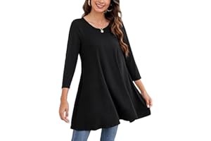Enmain Maglietta a Maniche Lunghe con Girocollo da Donna Tunica Top Casual Camicette Maglietta Donna Lunga