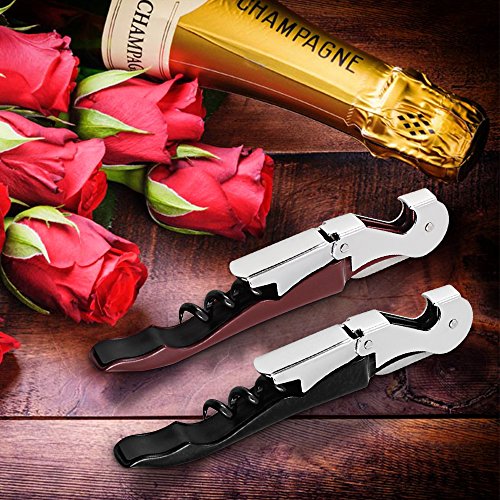 Korkenzieher Weinöffner Set 2, MAXIN Edelstahl Drei-in-One Flaschenöffner, Korkenzieher und Folienschneider für Sommeliers, Kellner und Barkeeper. - 6