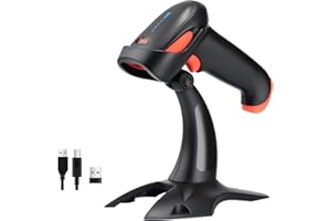 Tera Wireless Barcode Scanner 1D 2D QR with Stable Stand, 3 in 1 Compatible with Bluetooth & 2.4GHz Wireless & Wired Connection, Handheld USB Image Bar Code Reader with Vibration Alert, HW0002