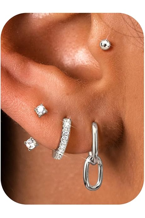 Piercing Oreja Aretes De Oro Mujer WBX Juego De Aretes De Aro