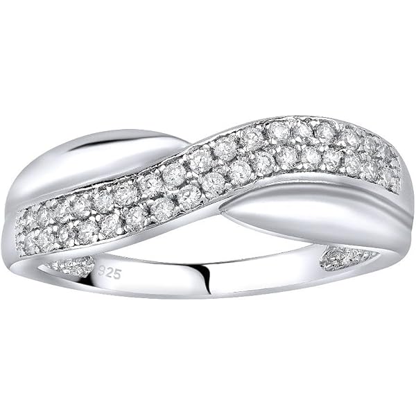 Anello A Fascia Eternity In Argento Sterling 925 Con Zirconi - Foto 9