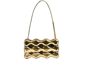 NICOLE & DORIS Borsa a Tracolla da Donna Piccola - Moda Borsa a Spalla in Vernice Pelle - Borsetta Pochette Elegante Satchel da Sera Oro