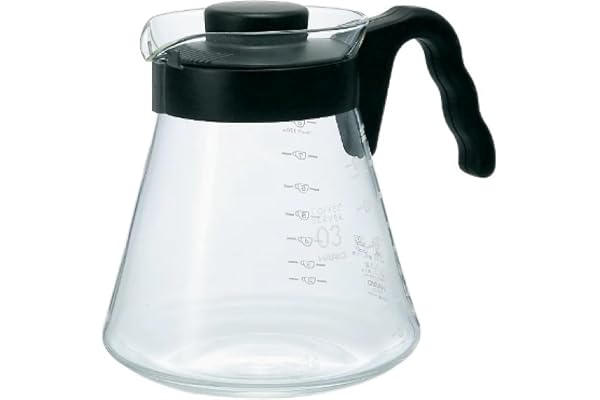 Hario – Cafetière en Verre, VCS, Noir, Taille L