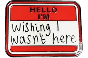 INSTITIZER Hello I’m Wishing I Wasn’t Here Enamel Pin Cartoon Brooch Lapel Pins for Backpack Clothing Jackets Badge Accessories Jewelry Gifts For Kids Friend
